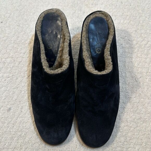 Golo suede shearling lined block wood heeled mules vibram soles size 10 - Picture 2 of 7